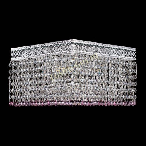 Люстра Квадрат Венеция №3 розовая в Саратове Гусь Хрустальный