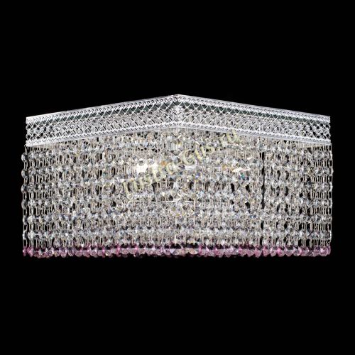 Люстра Квадрат Венеция №3 розовая в Саратове Гусь Хрустальный