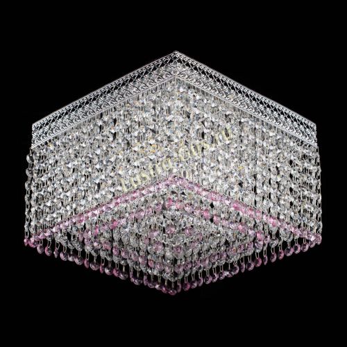 Люстра Квадрат Венеция №3 розовая в Саратове Гусь Хрустальный