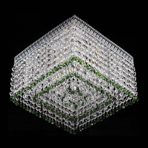 Люстра Квадрат Венеция №3 зеленая в Саратове Гусь Хрустальный