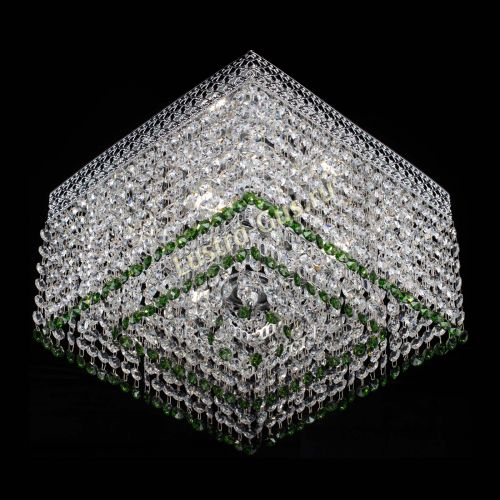 Люстра Квадрат Венеция №3 зеленая в Саратове Гусь Хрустальный