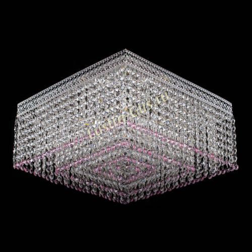 Люстра Квадрат Венеция №5 розовая в Саратове Гусь Хрустальный