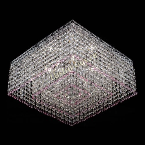 Люстра Квадрат Венеция №5 розовая в Саратове Гусь Хрустальный