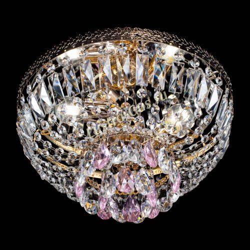 Люстра Милан Астра №3 розовая в Саратове Гусь Хрустальный