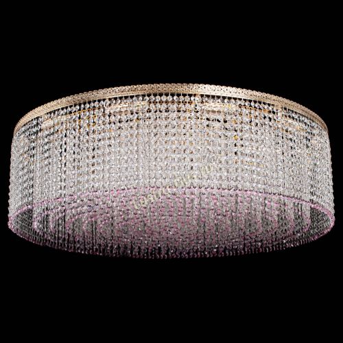 Люстра Милан капель №12 розовая в Саратове Гусь Хрустальный