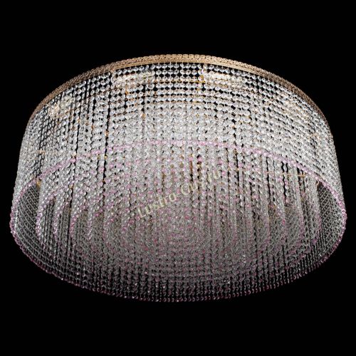 Люстра Милан капель №12 розовая в Саратове Гусь Хрустальный