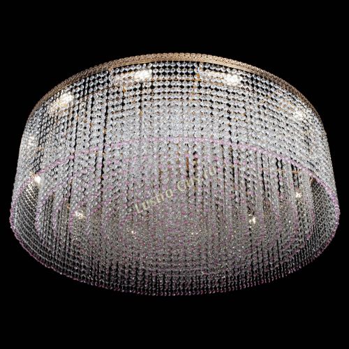 Люстра Милан капель №12 розовая в Саратове Гусь Хрустальный