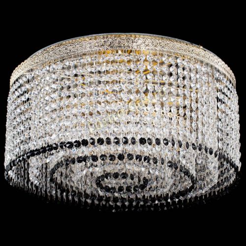 Люстра Милан капель оптикон Черная в Саратове Гусь Хрустальный