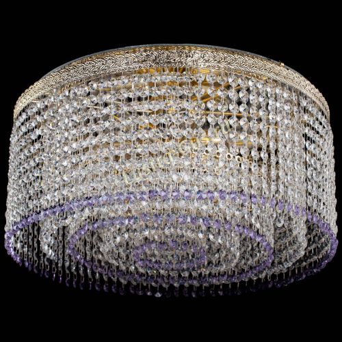 Люстра Милан капель оптикон Фиолетовая в Саратове Гусь Хрустальный