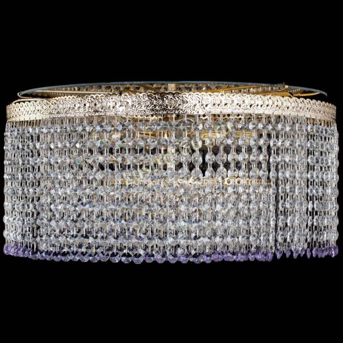 Люстра Милан капель оптикон Фиолетовая в Саратове Гусь Хрустальный