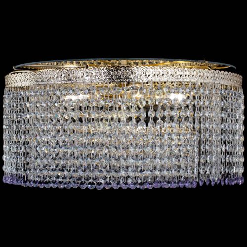 Люстра Милан капель оптикон Фиолетовая в Саратове Гусь Хрустальный