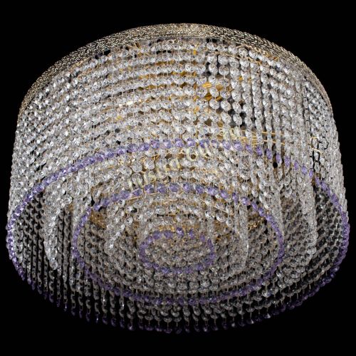 Люстра Милан капель оптикон Фиолетовая в Саратове Гусь Хрустальный