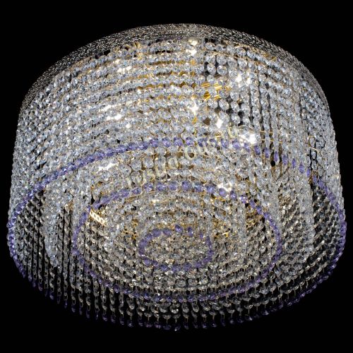 Люстра Милан капель оптикон Фиолетовая в Саратове Гусь Хрустальный