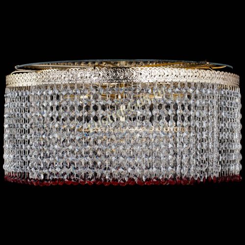 Люстра Милан капель оптикон Красная в Саратове Гусь Хрустальный