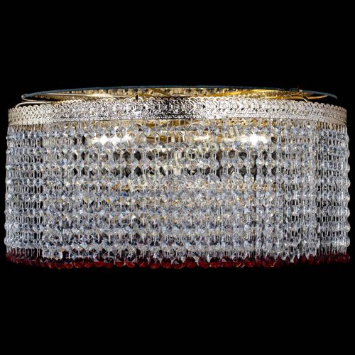 Люстра Милан капель оптикон Красная в Саратове Гусь Хрустальный