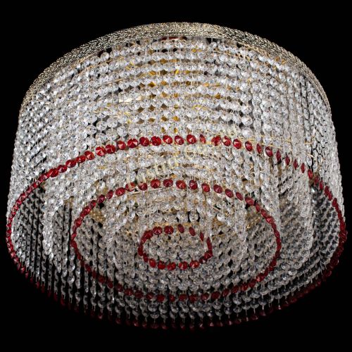 Люстра Милан капель оптикон Красная в Саратове Гусь Хрустальный