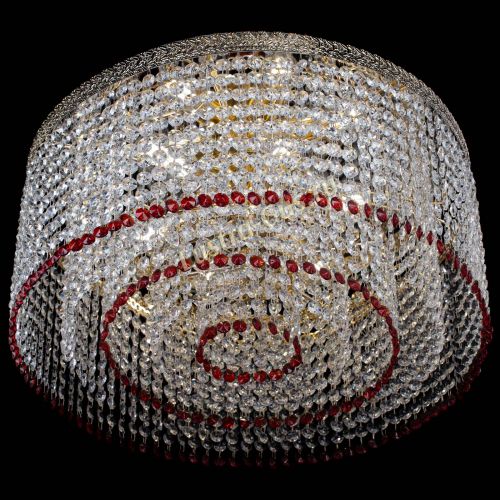 Люстра Милан капель оптикон Красная в Саратове Гусь Хрустальный