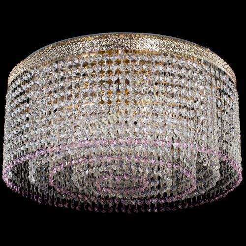 Люстра Милан капель оптикон Розовая в Саратове Гусь Хрустальный