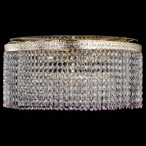 Люстра Милан капель оптикон Розовая в Саратове Гусь Хрустальный