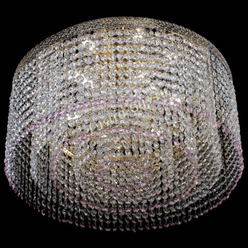 Люстра Милан капель оптикон Розовая в Саратове Гусь Хрустальный