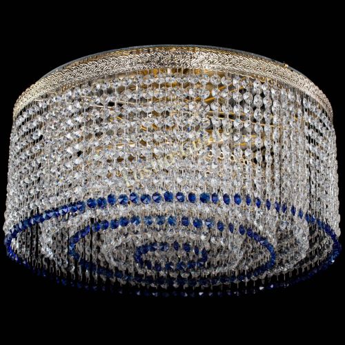 Люстра Милан капель оптикон Синяя в Саратове Гусь Хрустальный