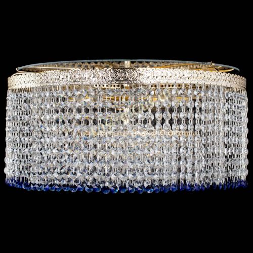 Люстра Милан капель оптикон Синяя в Саратове Гусь Хрустальный