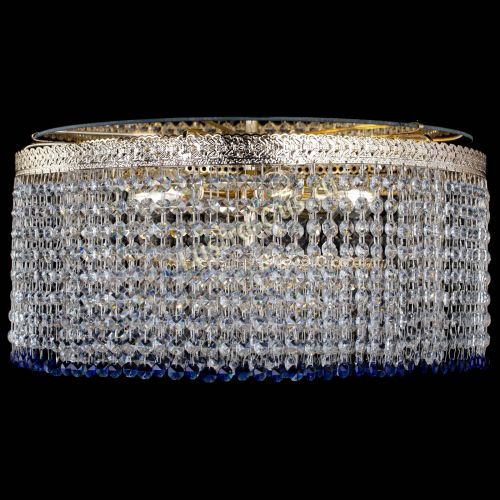 Люстра Милан капель оптикон Синяя в Саратове Гусь Хрустальный