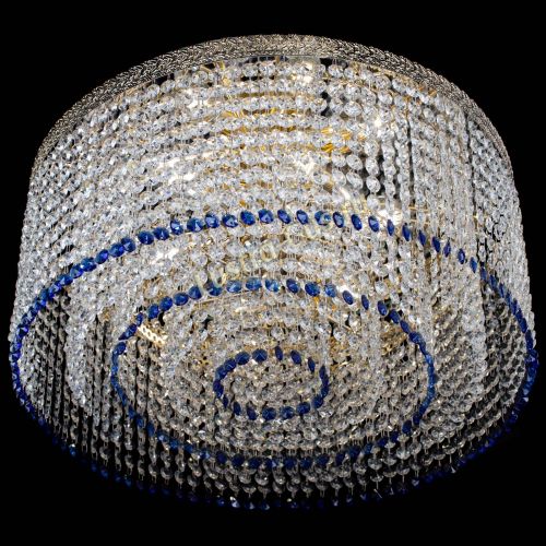 Люстра Милан капель оптикон Синяя в Саратове Гусь Хрустальный