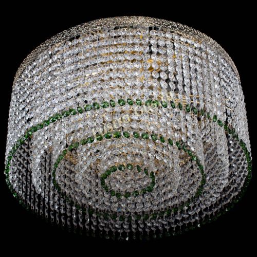 Люстра Милан капель оптикон Зеленая в Саратове Гусь Хрустальный