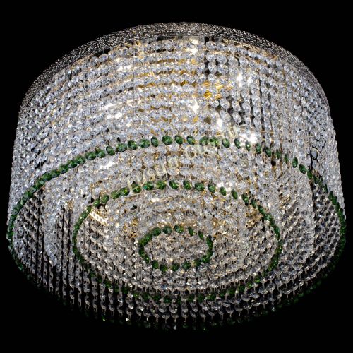 Люстра Милан капель оптикон Зеленая в Саратове Гусь Хрустальный