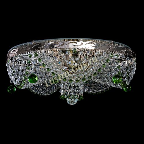 Люстра Виктория зеленая в Саратове Гусь Хрустальный