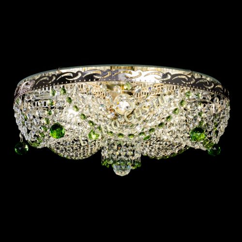 Люстра Виктория зеленая в Саратове Гусь Хрустальный