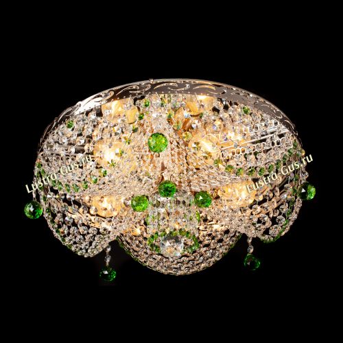 Люстра Виктория зеленая в Саратове Гусь Хрустальный
