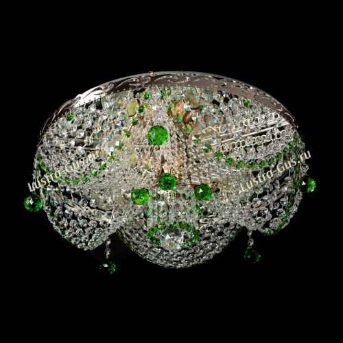 Люстра Виктория зеленая в Саратове Гусь Хрустальный