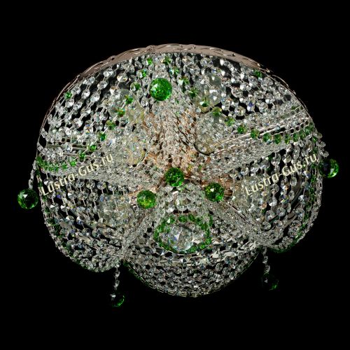 Люстра Виктория зеленая в Саратове Гусь Хрустальный