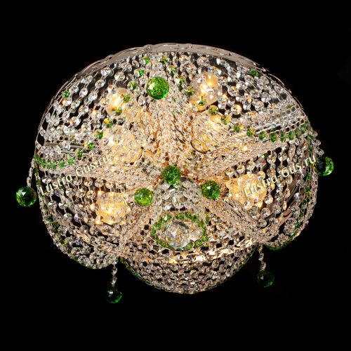 Люстра Виктория зеленая в Саратове Гусь Хрустальный