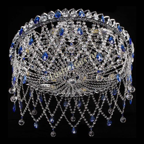 Люстра Паутинка синяя в Саратове Гусь Хрустальный