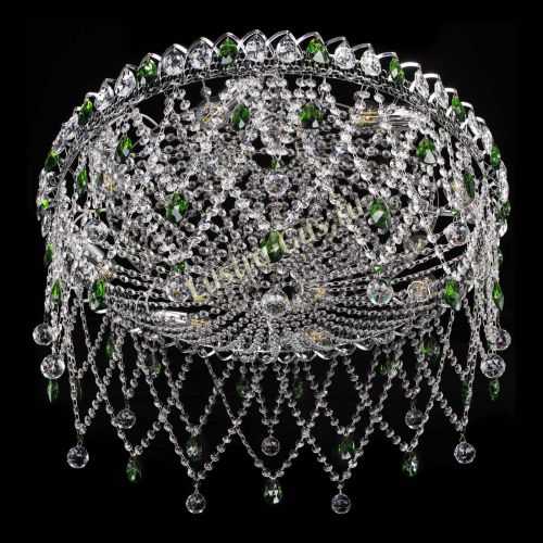 Люстра Паутинка зеленая в Саратове Гусь Хрустальный