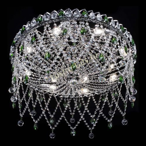 Люстра Паутинка зеленая в Саратове Гусь Хрустальный