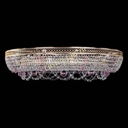 Люстра Снежинка Венеция №10 розовая в Саратове Гусь Хрустальный