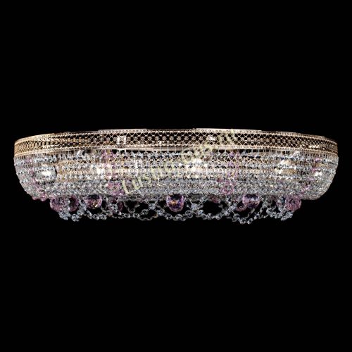 Люстра Снежинка Венеция №10 розовая в Саратове Гусь Хрустальный