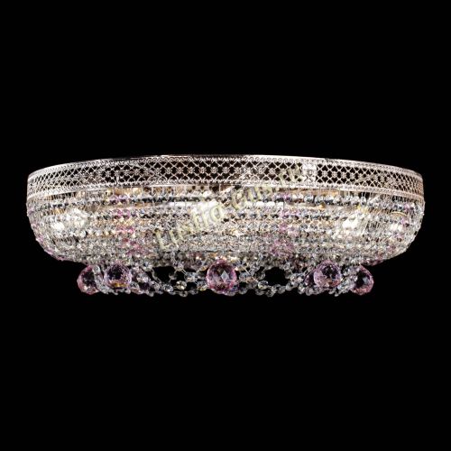 Люстра Снежинка Венеция №8 розовая в Саратове Гусь Хрустальный