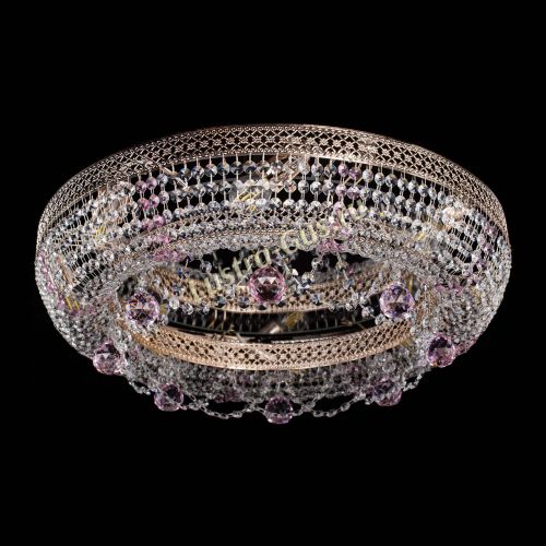 Люстра Снежинка Венеция №8 розовая в Саратове Гусь Хрустальный