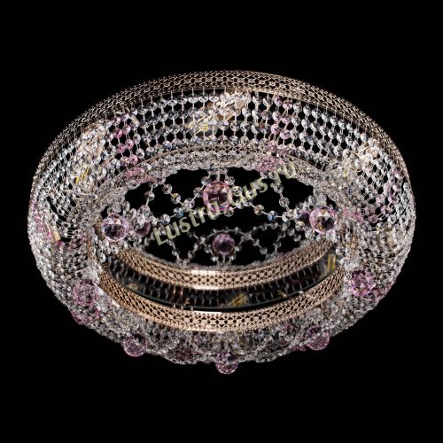 Люстра Снежинка Венеция №8 розовая в Саратове Гусь Хрустальный