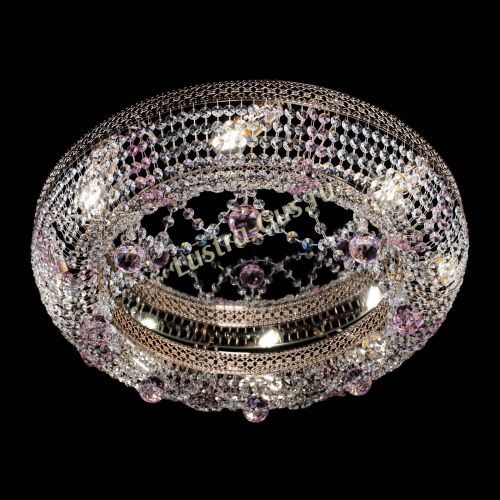 Люстра Снежинка Венеция №8 розовая в Саратове Гусь Хрустальный