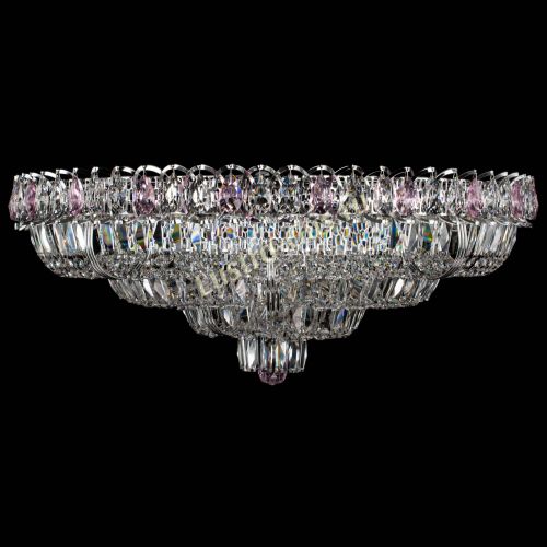 Люстра Тройное Кольцо пластинка розовая в Саратове Гусь Хрустальный