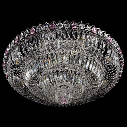 Люстра Тройное Кольцо пластинка розовая в Саратове Гусь Хрустальный