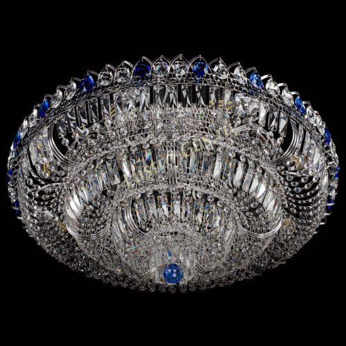 Люстра Тройное Кольцо пластинка синяя в Саратове Гусь Хрустальный