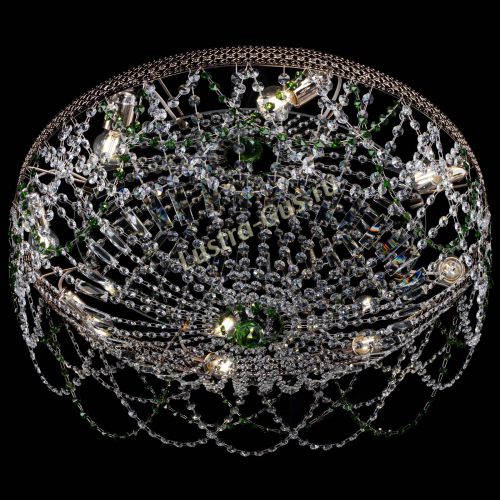 Люстра Венеция Ажур зеленая в Саратове Гусь Хрустальный