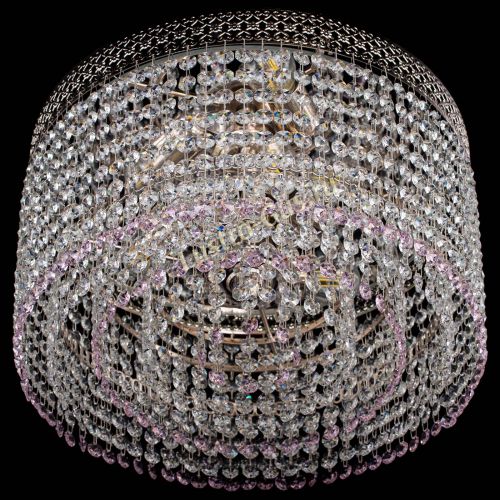 Люстра Венеция Капель №3 розовая в Саратове Гусь Хрустальный